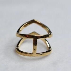 Phantom Linear Knuckle Gold Tone Size 10 Unisex Punk Goth Biker Ring